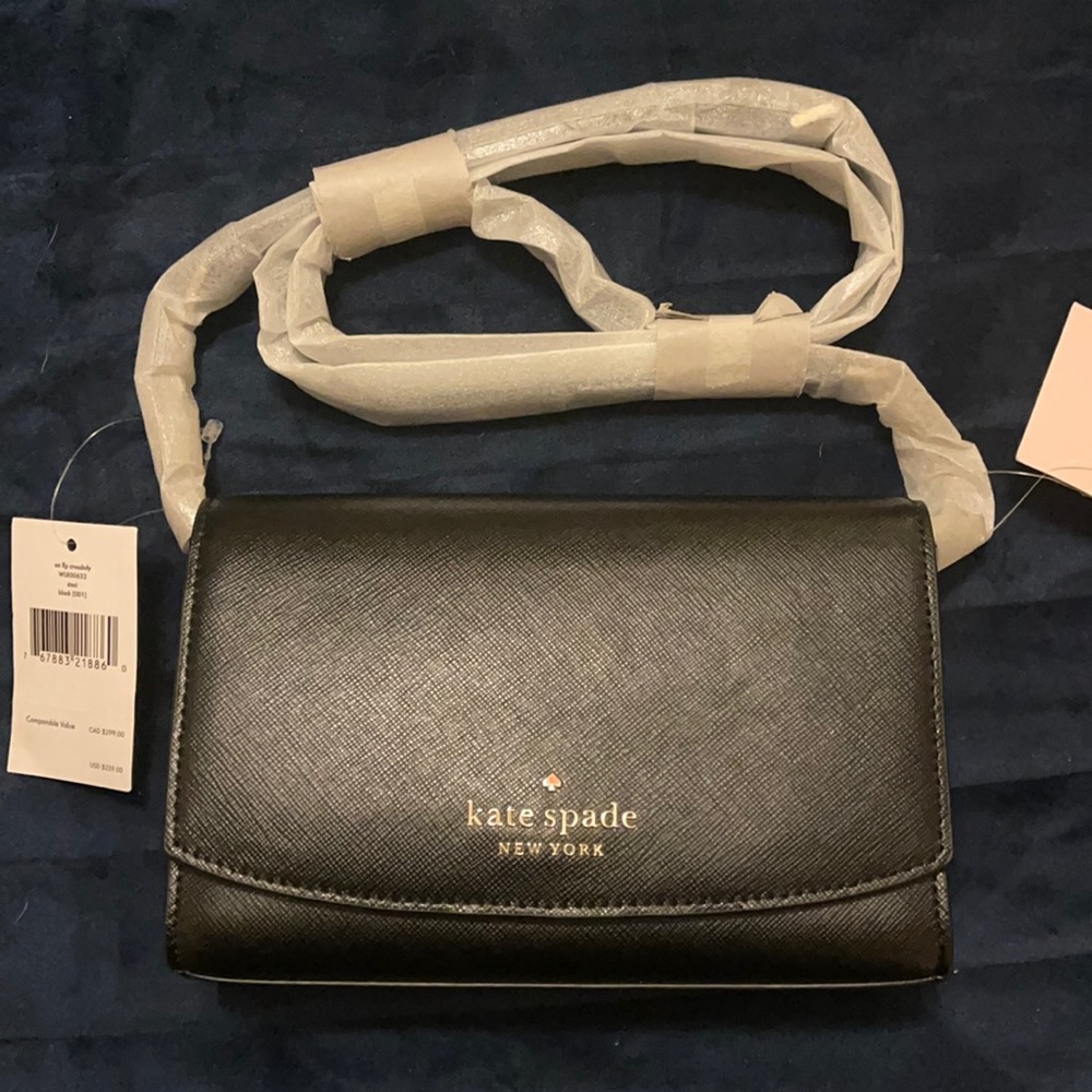 NWT Kate Spade Staci Small Flap Crossbody Black